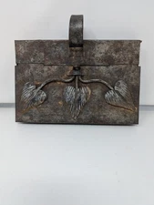 Antique Vintage Silent Butler Crumb Catcher Metal Steel Leaves 