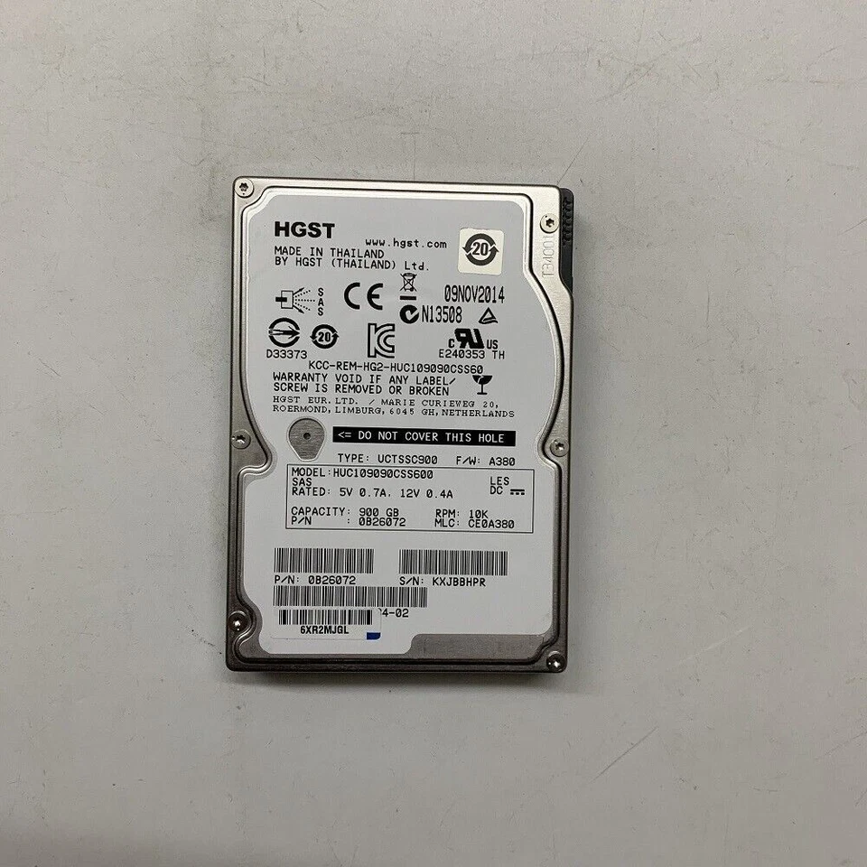 HGST 0B26072 HUC109090CSS600 900GB 10K 2.5" 6Gb/s 64M SAS HDD Hard Drive - Image 2 of 4