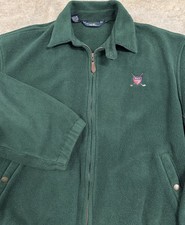 Vintage Polo Golf Ralph Lauren Fleece Harrington Jacket Lg Crest Logo USA Made
