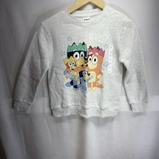 NWT Youth Small Bluey Family Fleece Pullover Sweatshirt Heather Gray