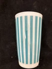 Vintage  Hazel Atlas Candy Stripe Turquoise Tumbler