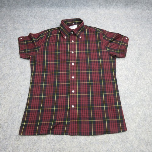 Brutus Dr Martens Shirt Mens Medium Burgundy Check Trimfit Mod Ska Skinhead 7736