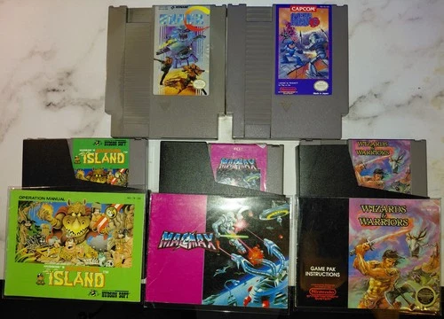 Nintendo Games Bundle (Sup. Contra, Mega Man 3, Adv. Isl., MagMax, Wiz&Warriors)