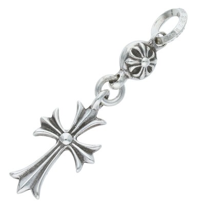Chrome Hearts 1B Tny Ch Crs 1 Ball Tiny Cross Charm Silver  