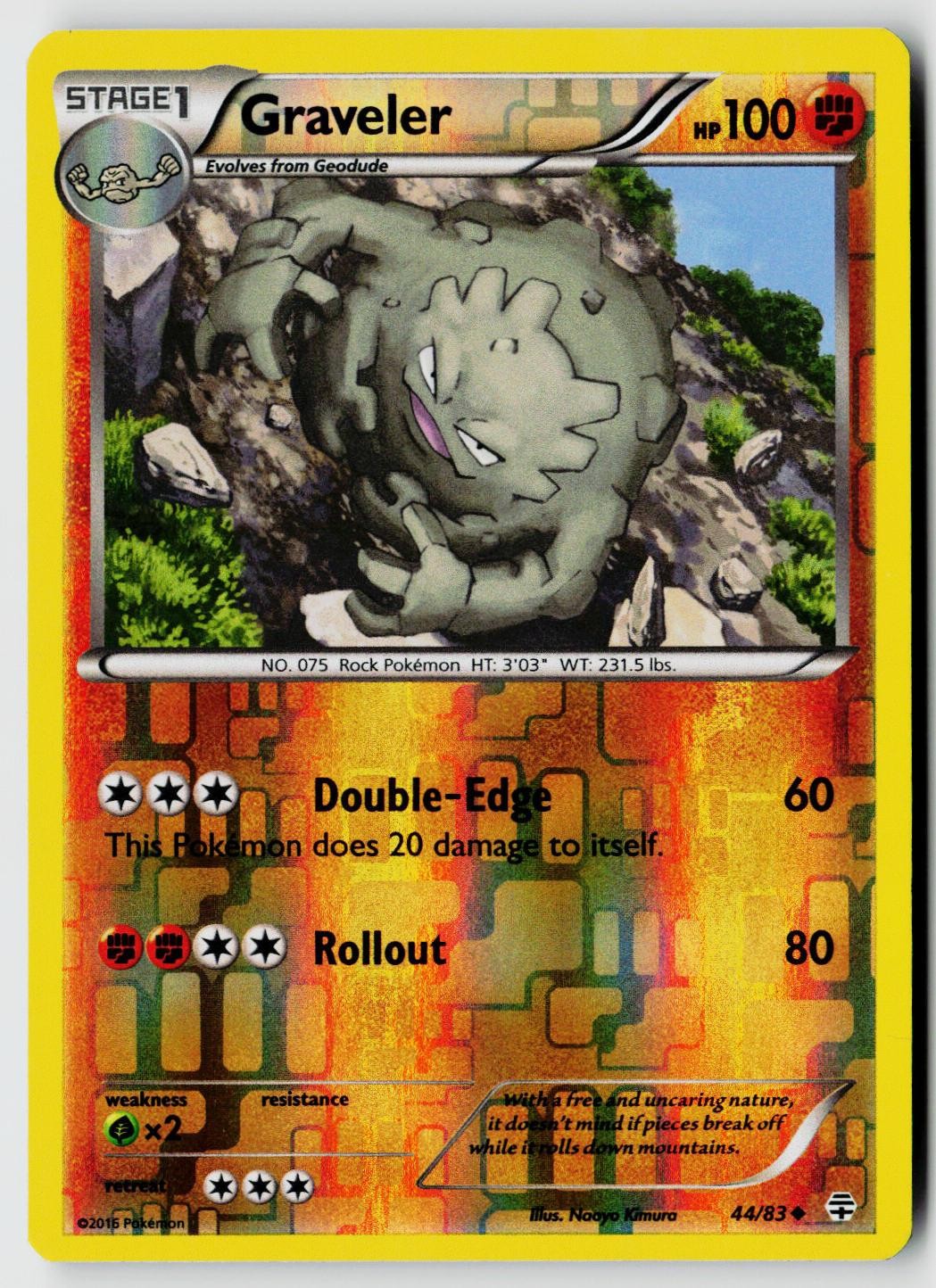 Pokemon Generations #44/83 Graveler Reverse Holo