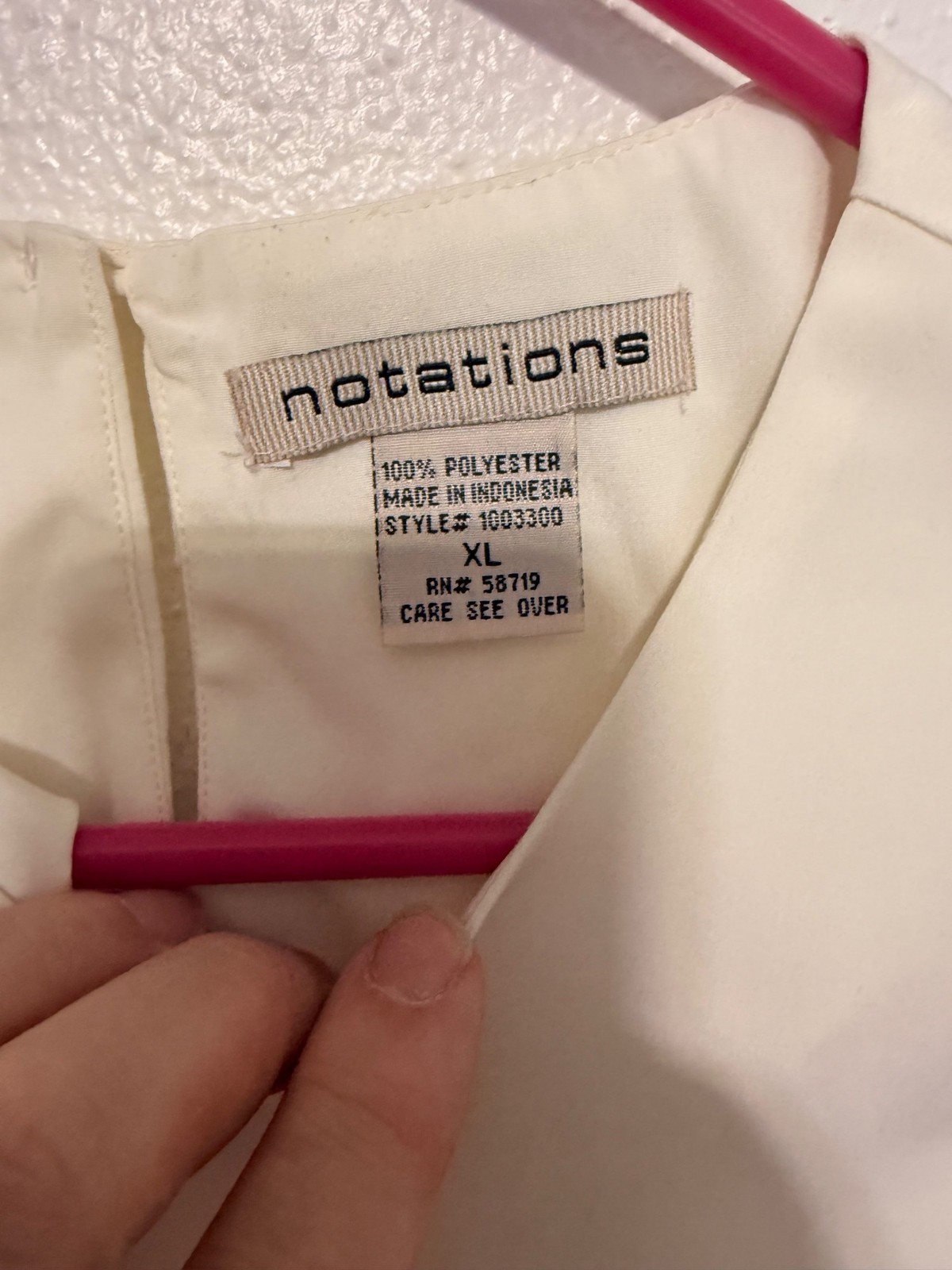Notations Shell Tank Ivory Polyester Classic Laye… - image 2