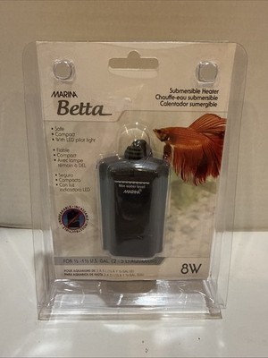 Marina Betta Fish 8W Submersible Heater For Aquariums Up To 1.5 Gallons