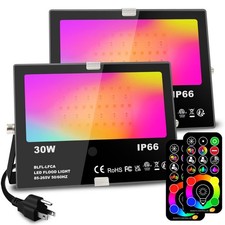 30W Led Flood Light Outdoor 300W Equivalent, Color Changing RGB Lights with R...