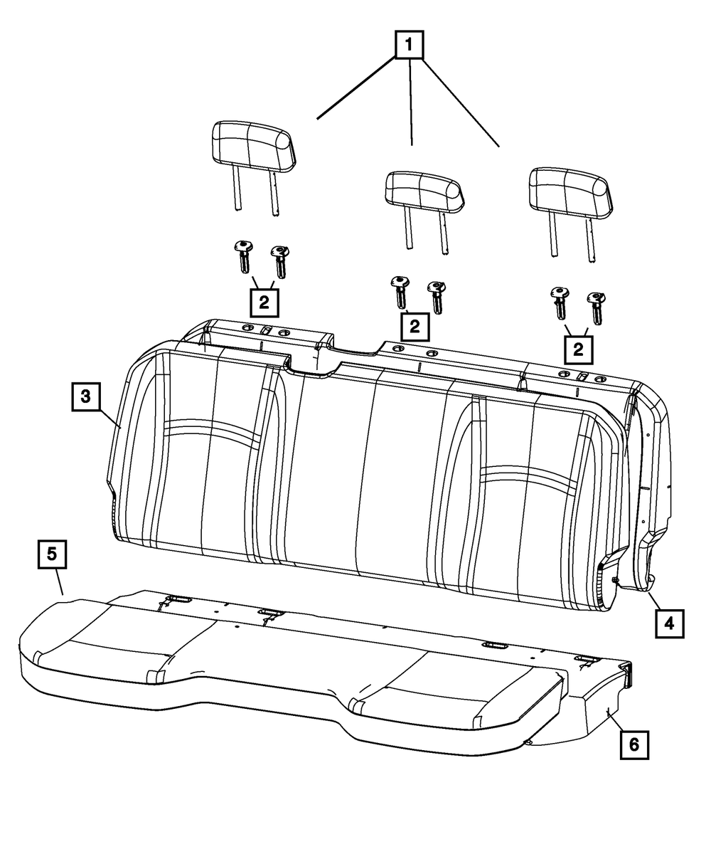 Genuine Mopar Rear Headrest Outboard 7FT25LA8AA