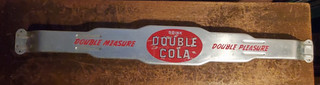 Vintage 50s ' Double Cola ' Aluminum Door Push 33 in Double Measure/Pleasure