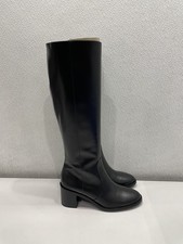 Black Block Heel Knee High Boots for Women for sale