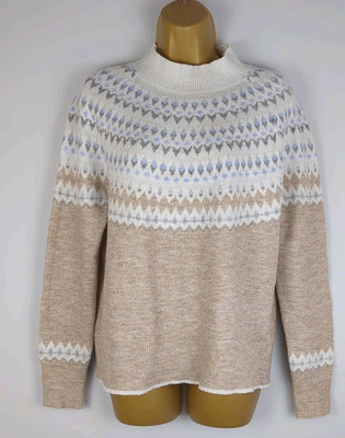 Fat Face Fair Isle Wollmischung Pullover Größe 16
