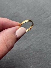 Modern Vintage 18ct Yellow Gold Hallmarked Plain Band Ring Size N