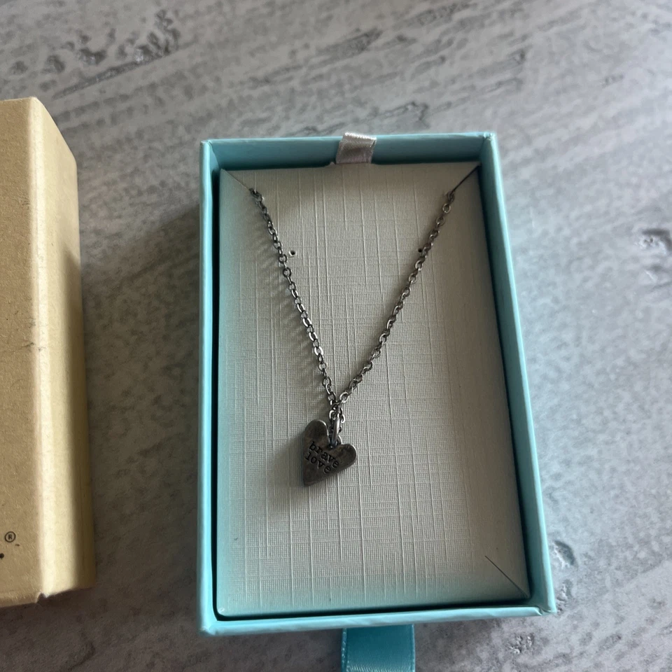 LISA LEONARD Reversible yellow Heart brave love Pewter Pendant Necklace soldOUT - Image 3 of 4