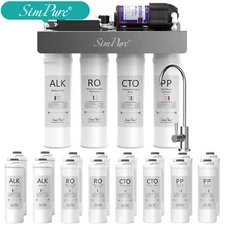 SimPure WP2-400GPD Alkaline pH+ Tankless RO Reverse Osmosis System Purifier