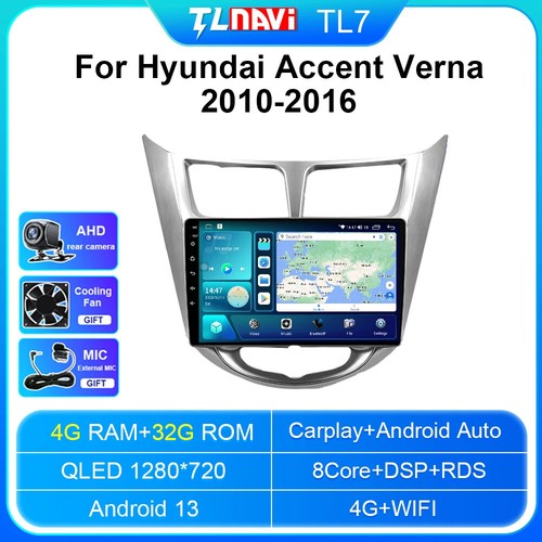 For Hyundai Solaris Verna Accent 2010-2016 Car Radio Carplay Stereo Screen GPS - Picture 27 of 32