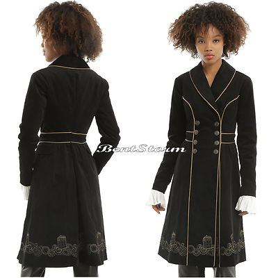 BBC Dr Doctor Who Tardis Lined Corduroy Stadium Length Coat Jacket Pockets NWT