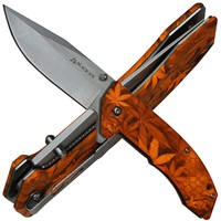 Black Ice Einhandmesser Ace Orange Taschenmesser Mit Liner Lock Und GüRtelclip