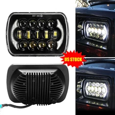 7x6" 5x7 inch Projector LED Headlight H4 Hi-Low Beam DRL for Jeep Cherokee XJ YJ