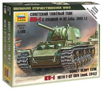 Sovietischer Schwerer Panzer Kv-1 Mit F-32 Kanone 1:100 Bausatz Zvezda