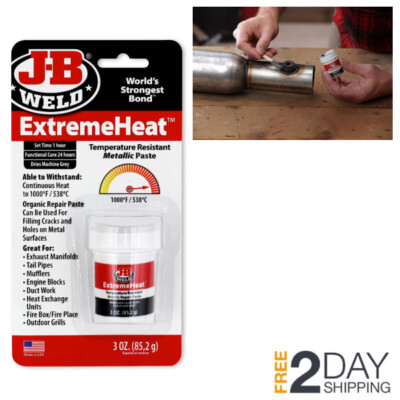 J-B Weld ExtremeHeat Metal Repair Paste 1000°F Exhaust Muffler Crack Fix 3oz