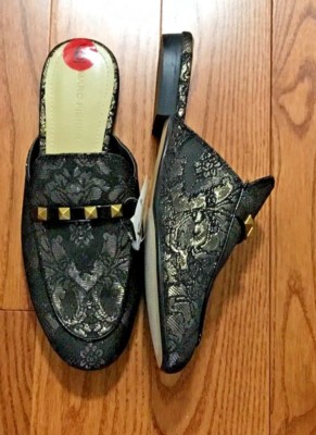 MARC FISHER GOLD STUDDED MULES SLIDES SHOES NEW WITH TAGS  display picture 3