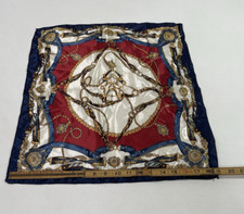 Equestrian Satin Scarf 19" Square Headwrap Kerchief Buckles, Straps, Gems