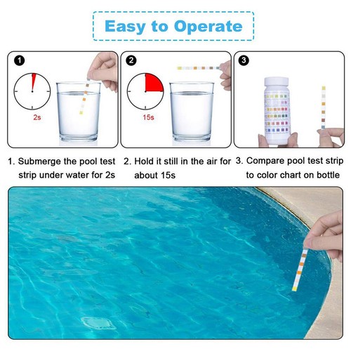 6 in1 / 3 in1 Chlorine Dip Pool Test Strips Hot Tub SPA Swimming PH Tester Paper - Picture 8 of 16