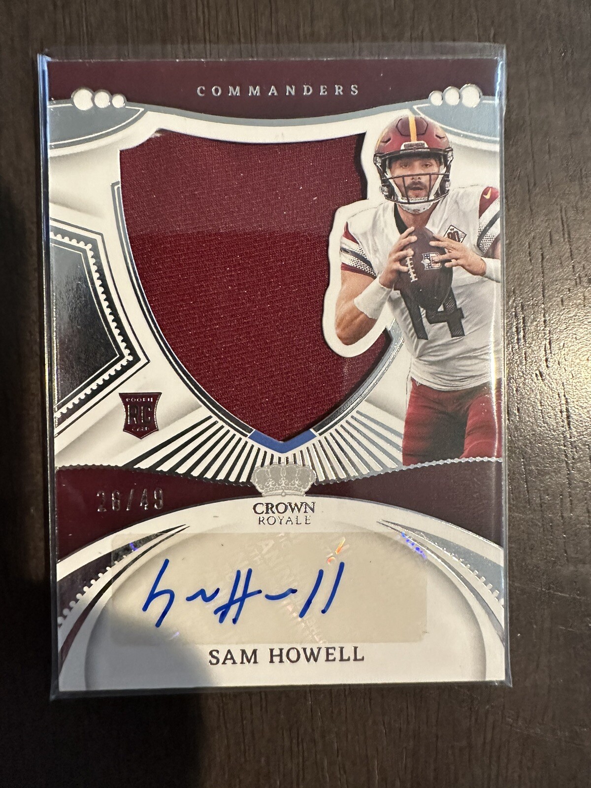 2022 Chronicles Sam Howell Crown Royale Silhouette Auto /49 RPA Commanders