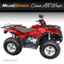 Camo ATV Wrap Chameleon Red 3M Vinyl Graphic Kit for ATV 4 Wheeler