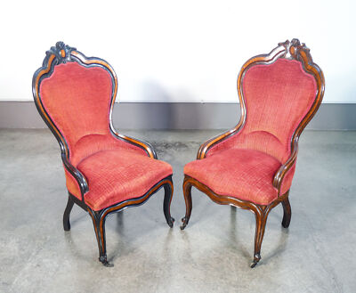 ⚜️ COPPIA POLTRONE EPOCA 1800 LUIGI FILIPPO LEGNO NOCE