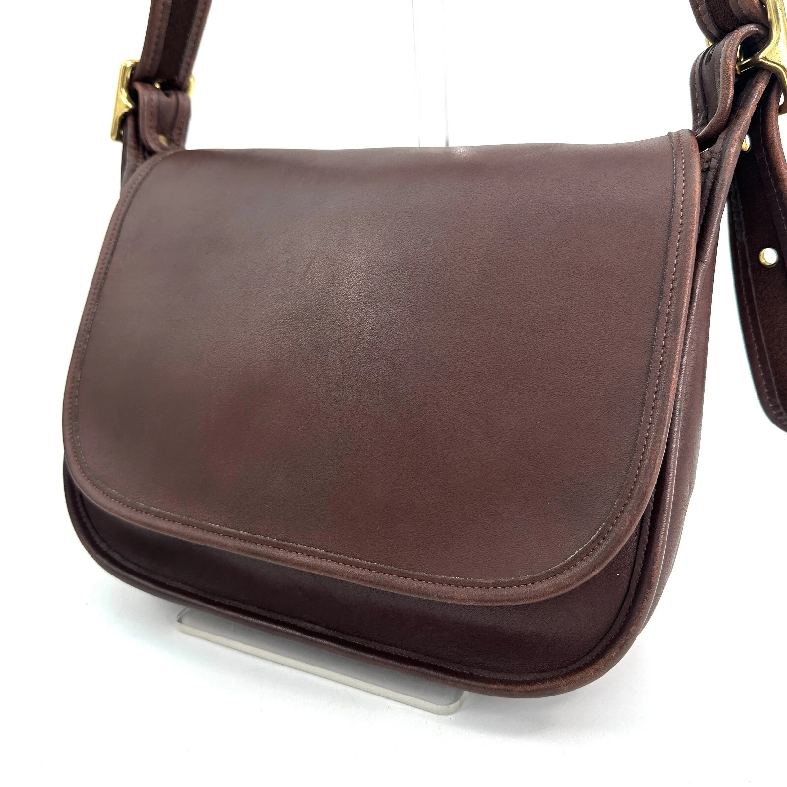 COACH 9951 VECCHIA borsa a tracolla vintage pelle patta marrone made in USA originale