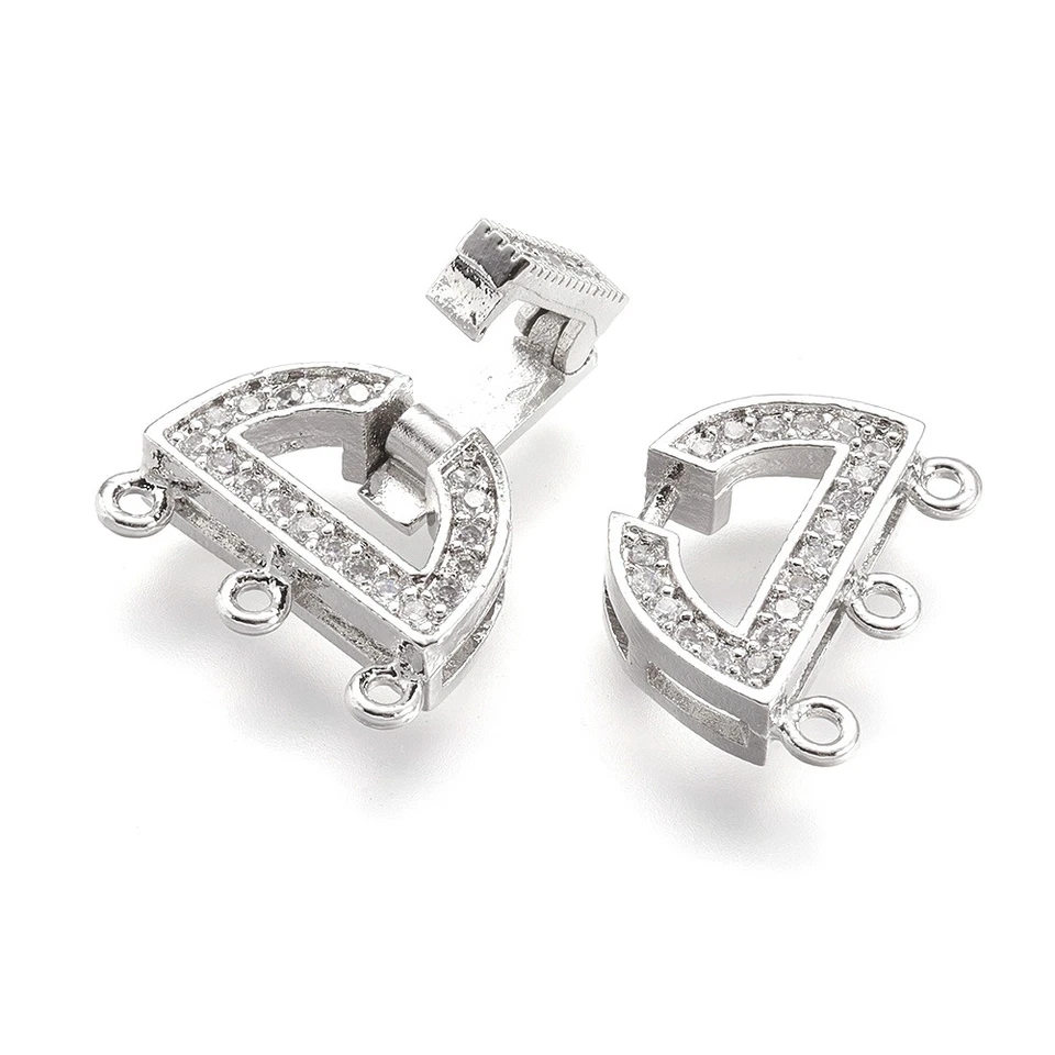 5套黄铜铺面立方锆石折叠扣3股关闭发现26毫米 — 第 3/3 张图片