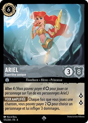 Disney Karte Lorcana Kapitel 4 Ariel - Sound Warrior 175/204 Super Rare DE