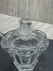 Baccarat Bretagne Crystal Mustard Jar Lid Spoon France Signed Condiments Vintage — photo 4
