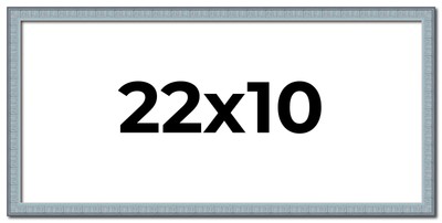 22x10 Frame Blue Scuffed Farm Board Solid Wood Picture Frame Width 0.75 Inches |