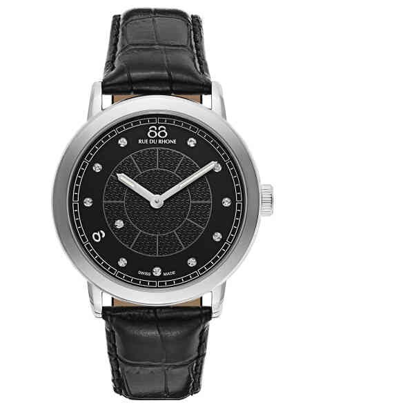 88 RUE DU RHONE 39 MM BLACK DIAL 11 DIAMOND MARKERS WOMEN'S WATCH
