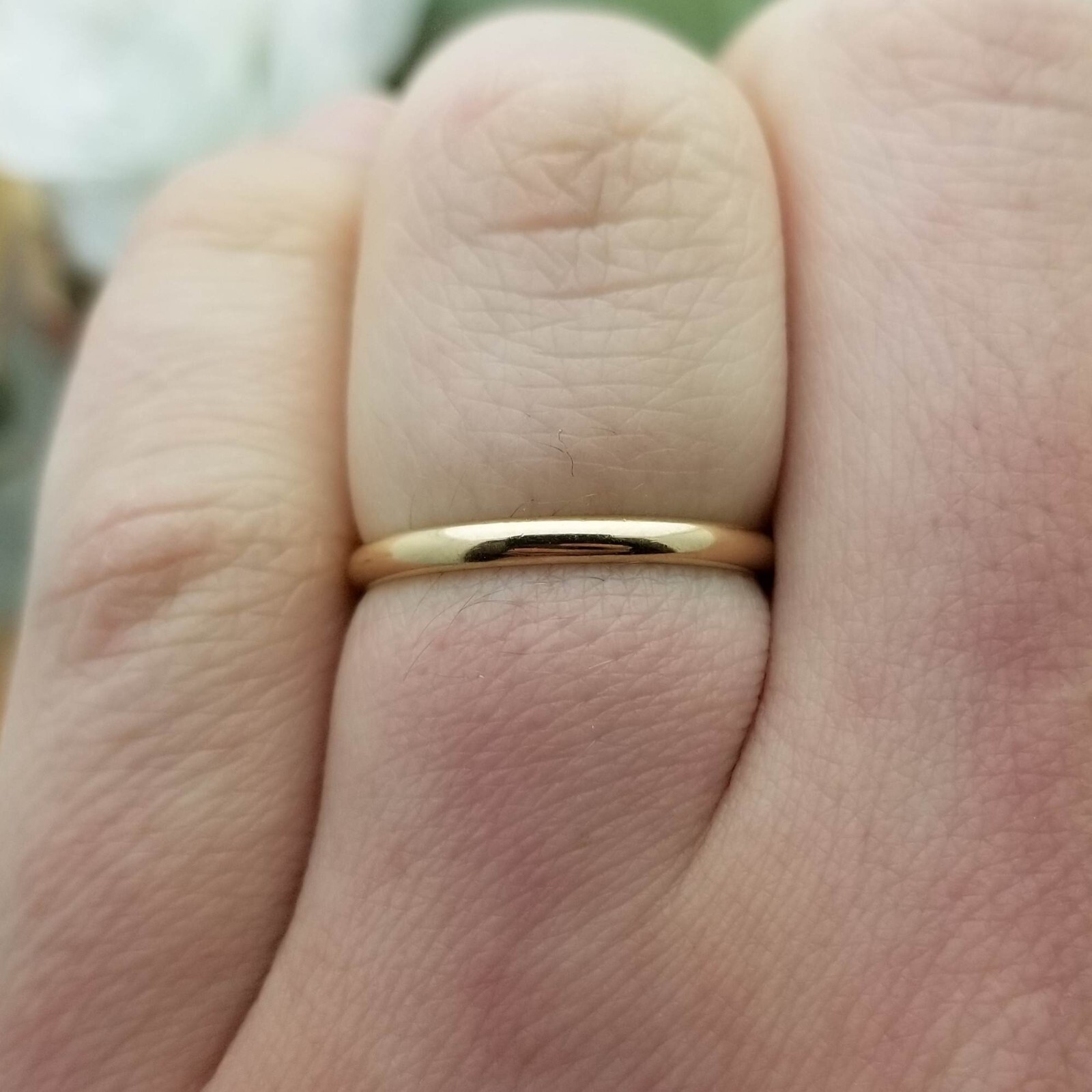 14K Super Thin Yellow Gold Wedding BandEngraved1.5mm BandPolished