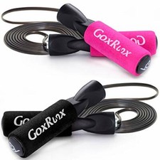 GoxRunx 2 Pack Jump Rope Steel Wire Adjustable Jump Ropes with Anti-Slip Handles