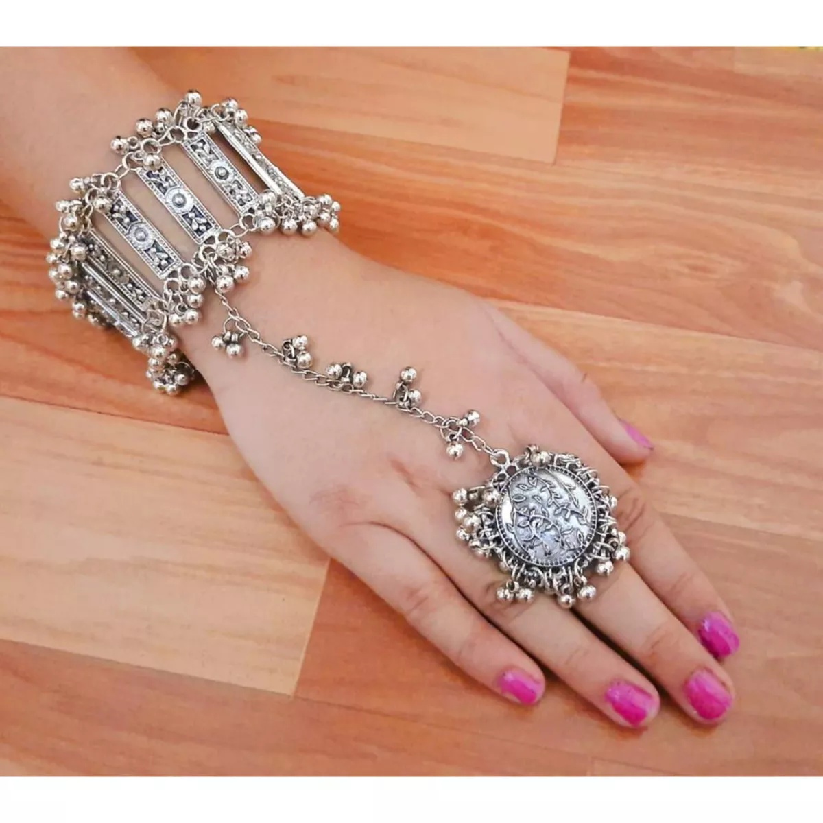 Glitter Crystal Claw Chain Ring Hand Chain Mitten Bracelet - Temu