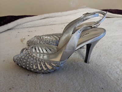 Silver Maripe shoe 1/2 satin diamond like rhinestones 1/2'' heel