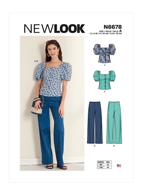 New Look Pattern N6678 Puff Sleeve Top & Pants Coordinates 8-18 Uncut