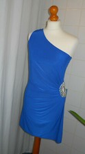 Quiz Blue Diamonte embellished Mini Dress / Tunic - Size GB 14  Evening / Party