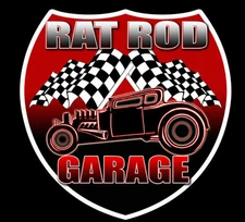 Rat Rod Garage Vintage Style Hot Rod Mechanic Decals Toolbox Stickers 2-pack 