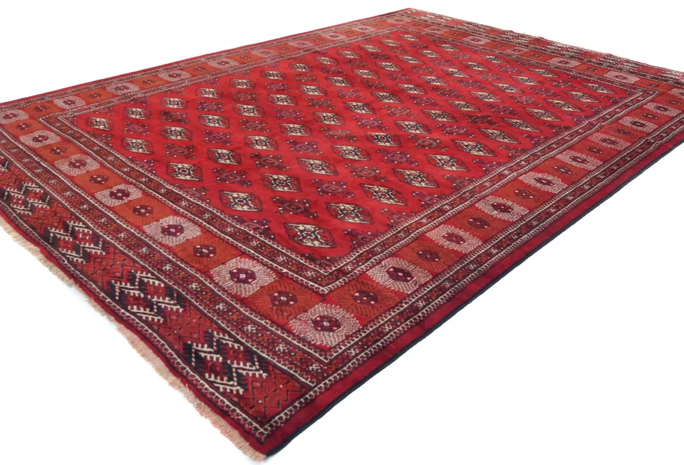 Vintage Hand-Knotted Oriental Rug 8x11 ft Tribal Geometric Design Home Carpet - Image 3 of 4