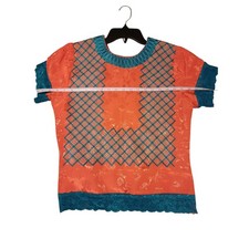 Frida Khalo Style Colorful Mexican Blouse Huipil from Oaxaca Mexico