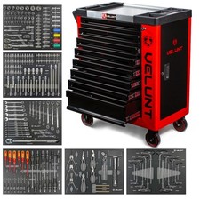 Tool Trolley Cabinet 7 Drawers with Tools Steel Workshop Storage Chest ToolBox