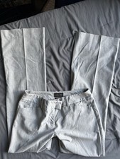 The Limited Women s Gray Solid Dress Pants Flat Front Regular 32" Inseam