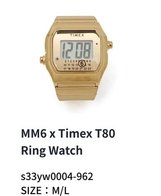 TIMEX X MM6 MAISON MARGIELA RING UHR GOLD GRÖSSE M/L