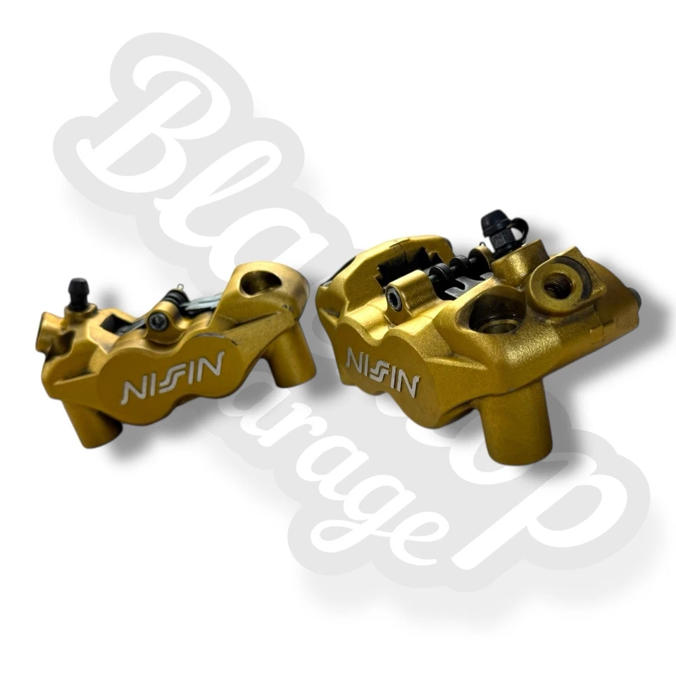 Pinzas de freno delanteras izquierda derecha Triumph Daytona 675 2006-2008 OEM doradas NISIN Foto 4 de 4